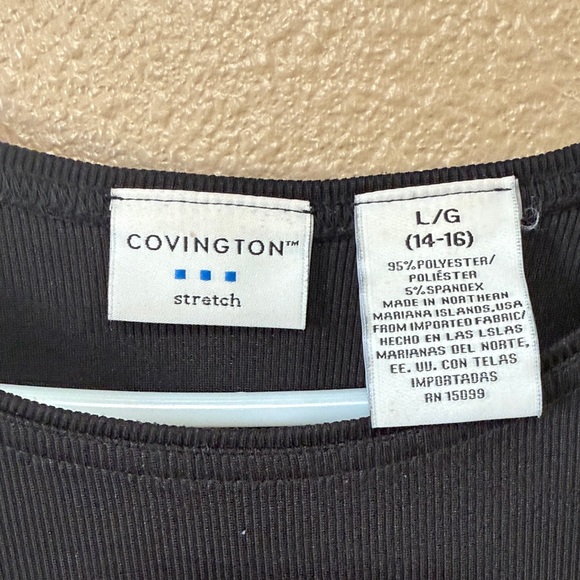 🥳 3/$10!! Covington Black Short Sleeve Blouse - Picture 2 of 2